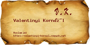 Valentinyi Kornél névjegykártya