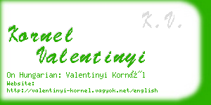 kornel valentinyi business card